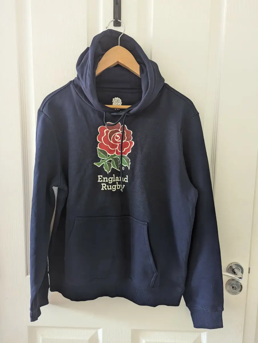 England rugby navy pullover hoodie size m