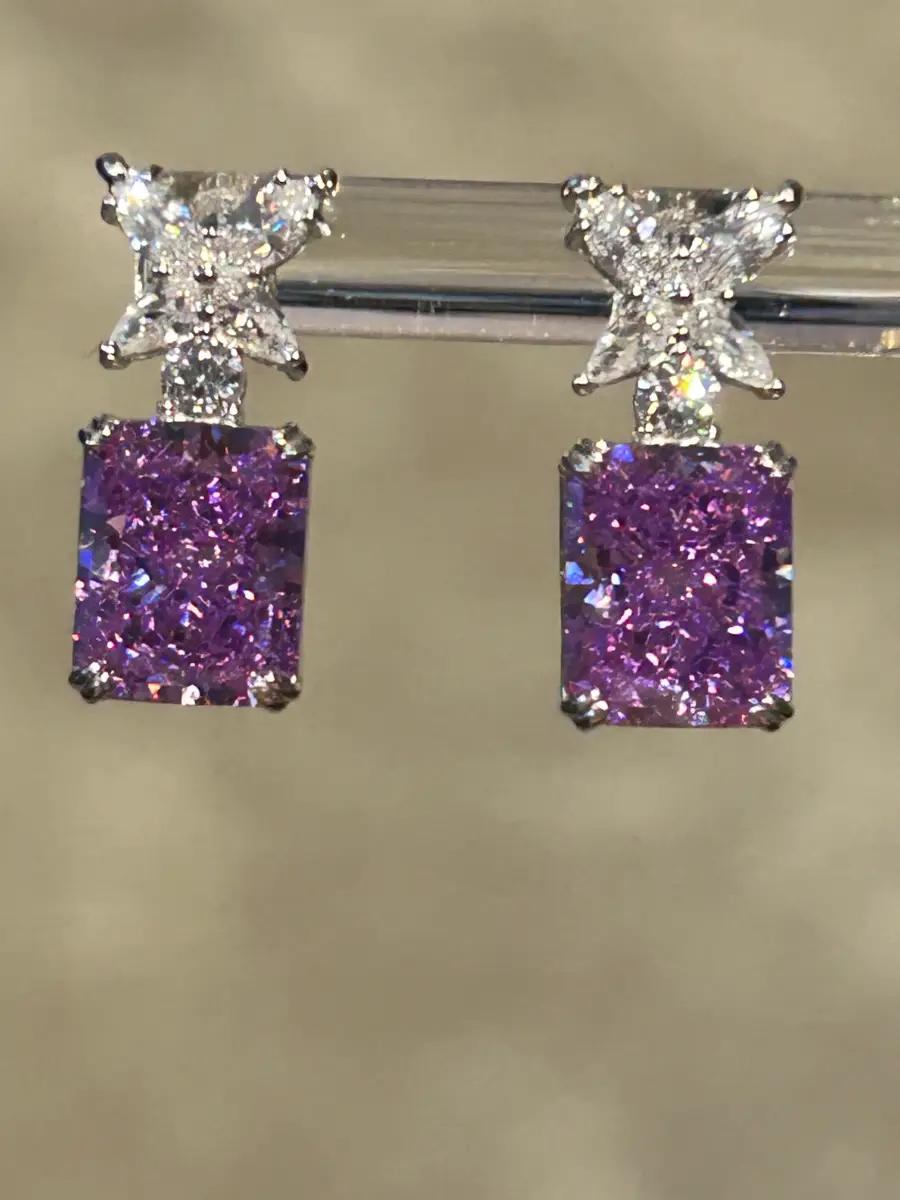 High Carbon Crushed Ice Earrings 925 Sterling Silver