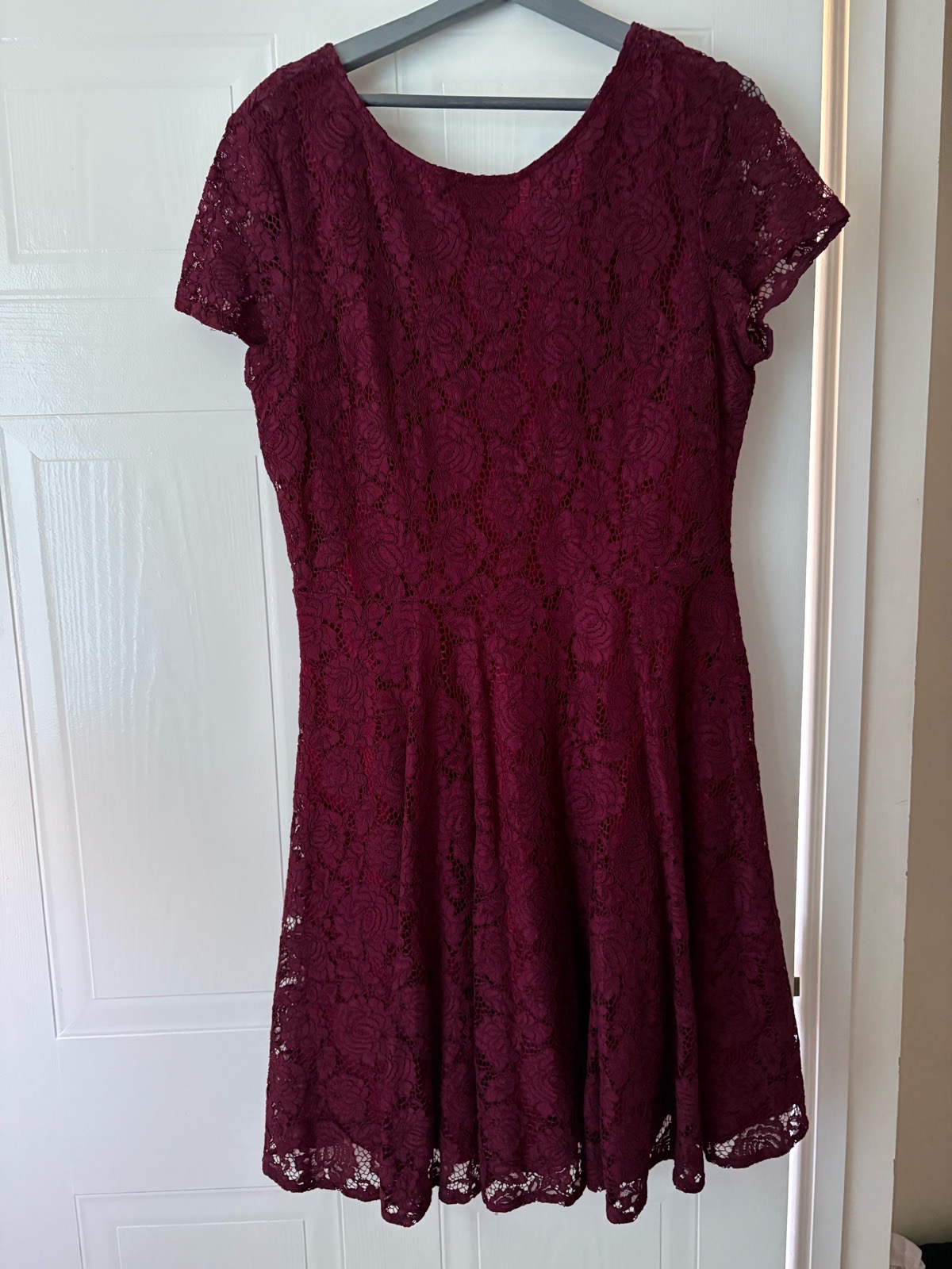 Women’s size 16 burgundy lace skater dress