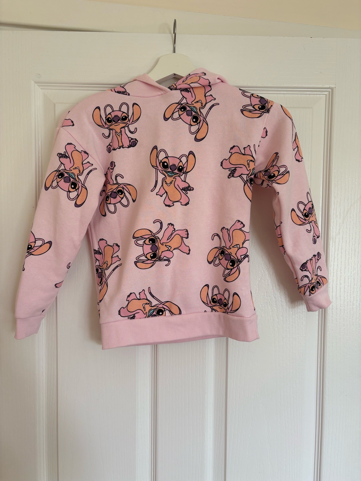 Girls 7-8 pink stitch angel hoodie