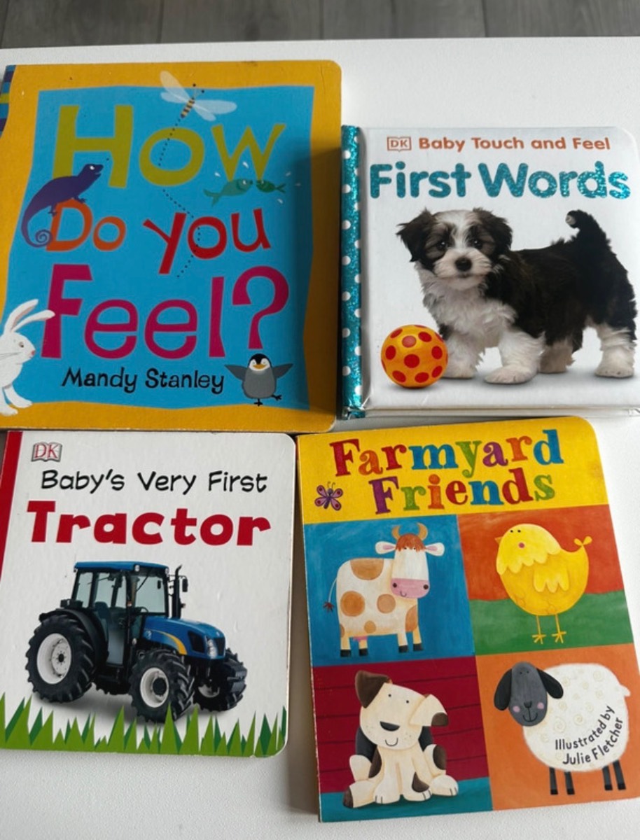Baby & Toddler Board Book Bundle | DK Touch and Feel, Tractor, Farmyard | 4-Pack Set