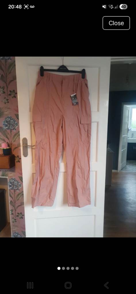 Pink cargo trousers BNWT size 14