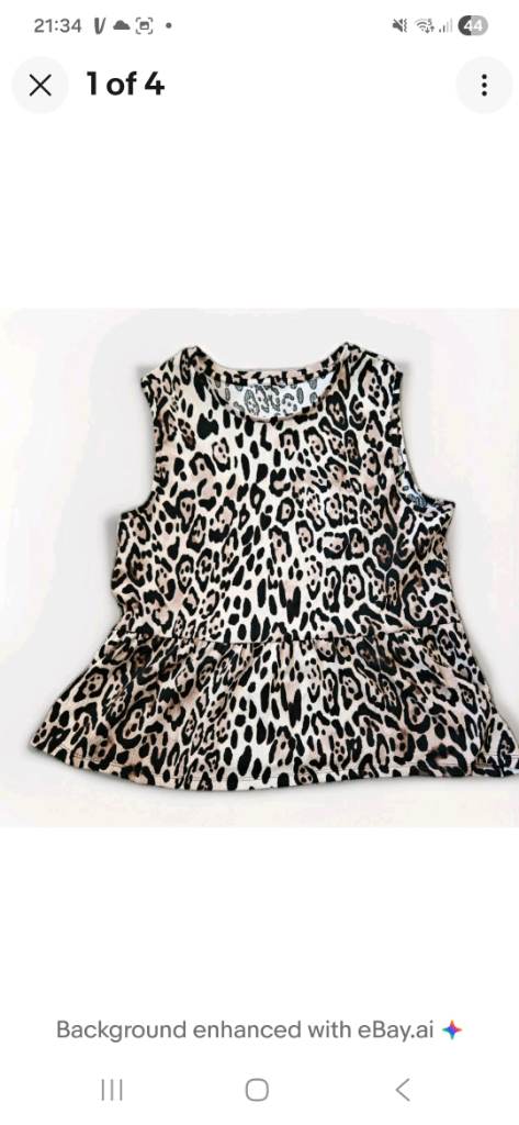 Leopard print peplum top size 14