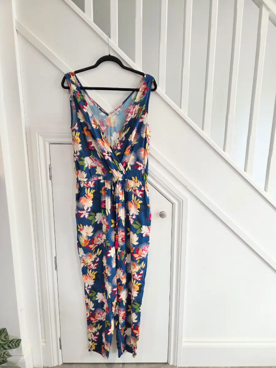 Figleaves womens sleeveless floral summer occasion jumpsuit size 12