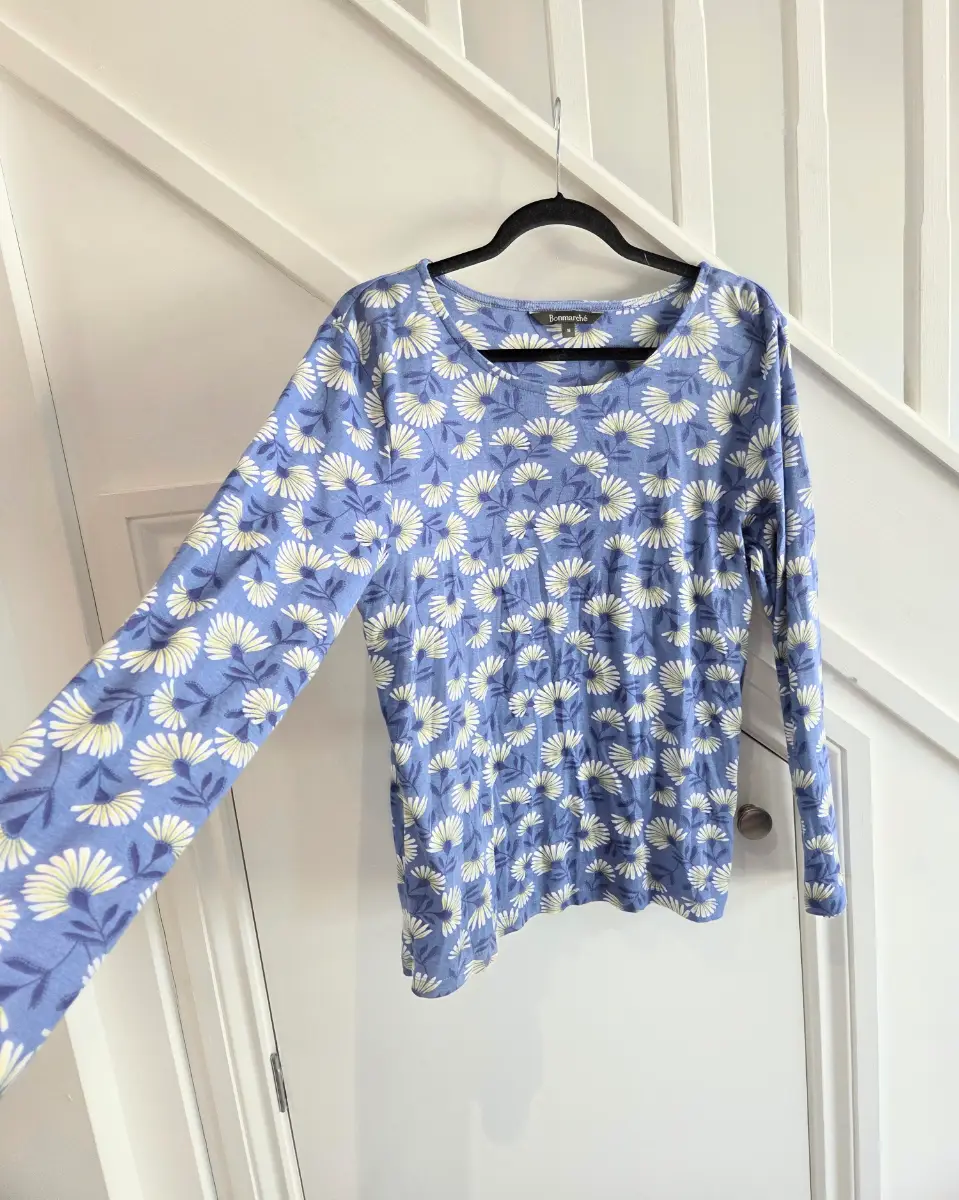 Bonmarche womens floral cotton long sleeved top size 16