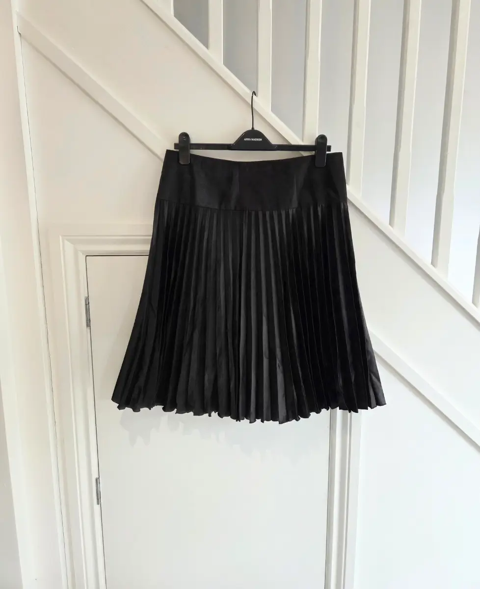 Papaya occasion wear womens black pleated satin fespecial occasion summer work evening skirt size 14