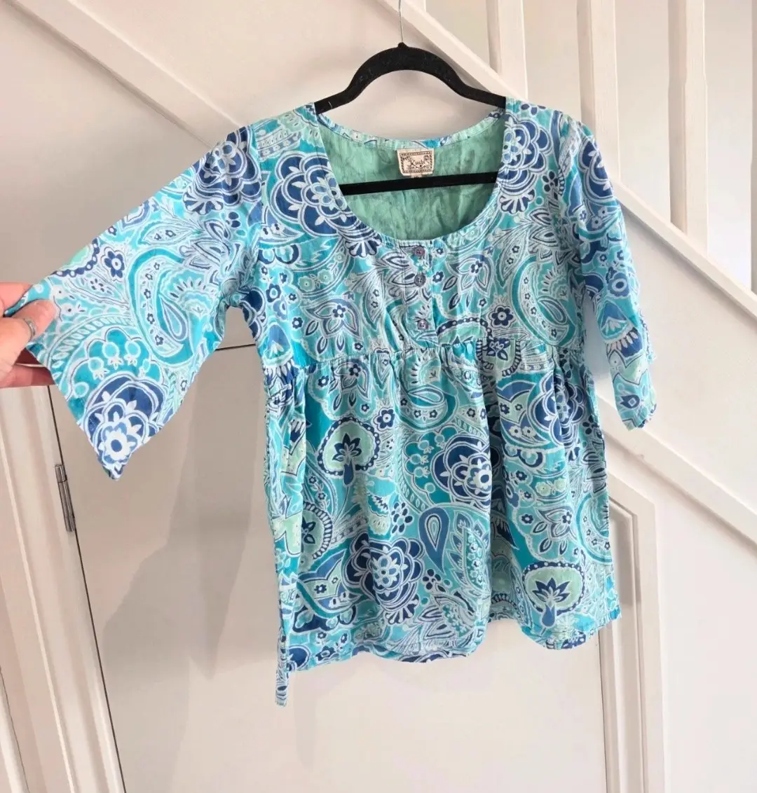 Kushi womens summer blouse holiday top size 10