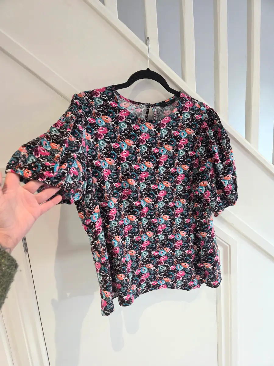 Next womens floral short sleeved blouse top size 16