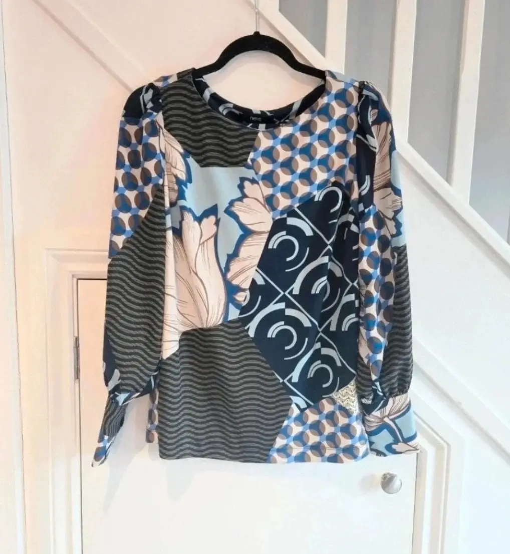 Next womens colourful long sleeved blouse size 6