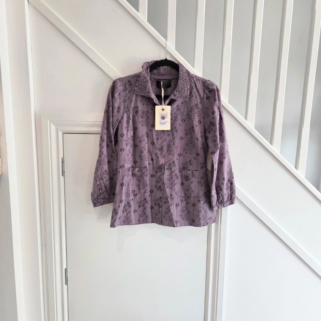 Numph Eilis BNWT womens cotton purple lilac thin summer jacket blazer size 8