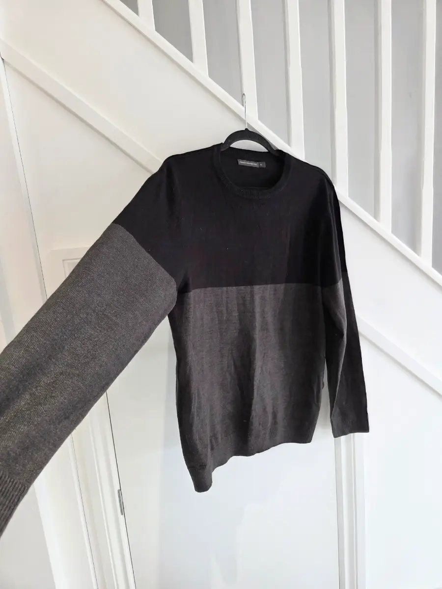 French Connection mens grey and black jumper size XL