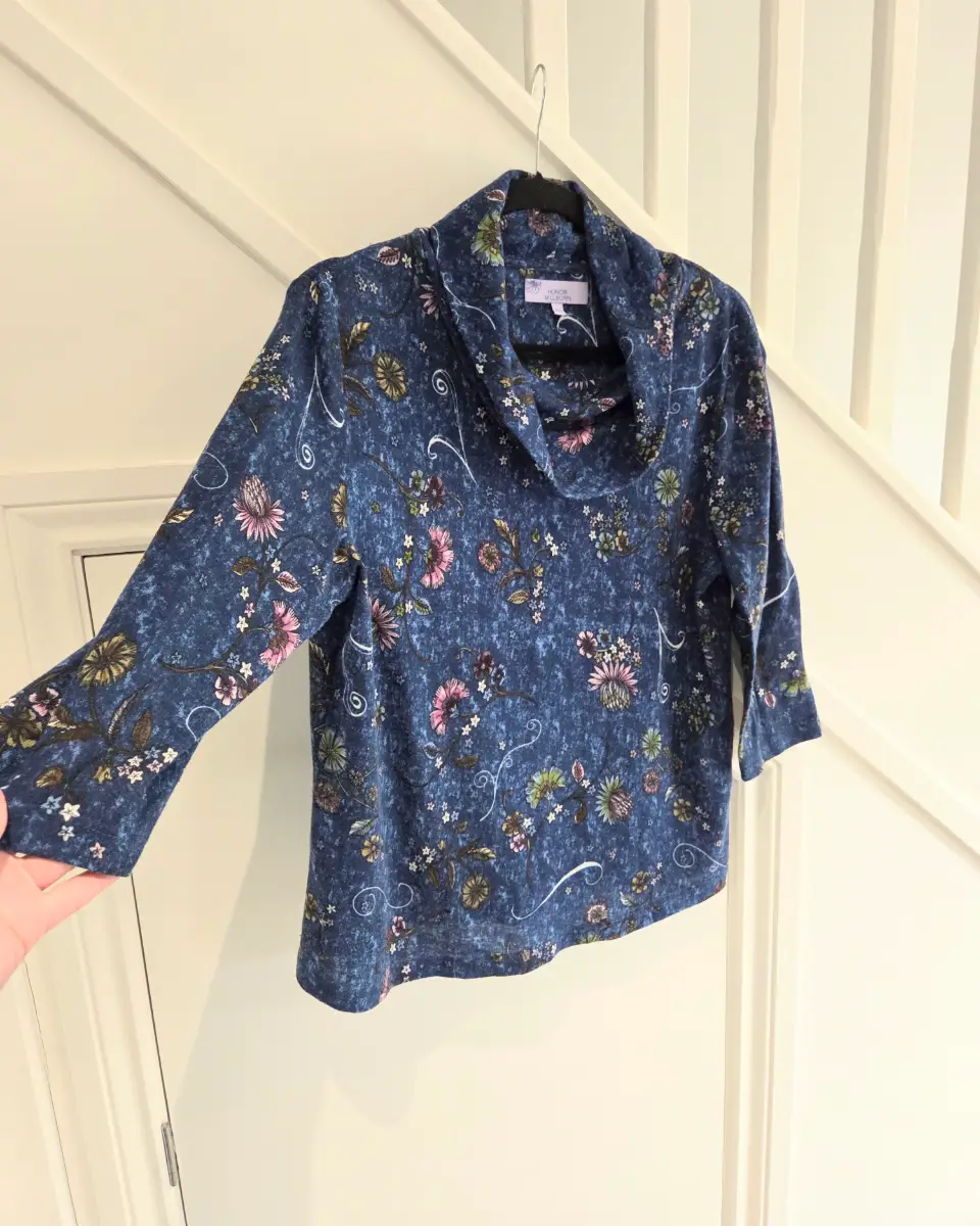 Honor Millburn womens soft floral roll neck 3/4 sleeve jumper size 16