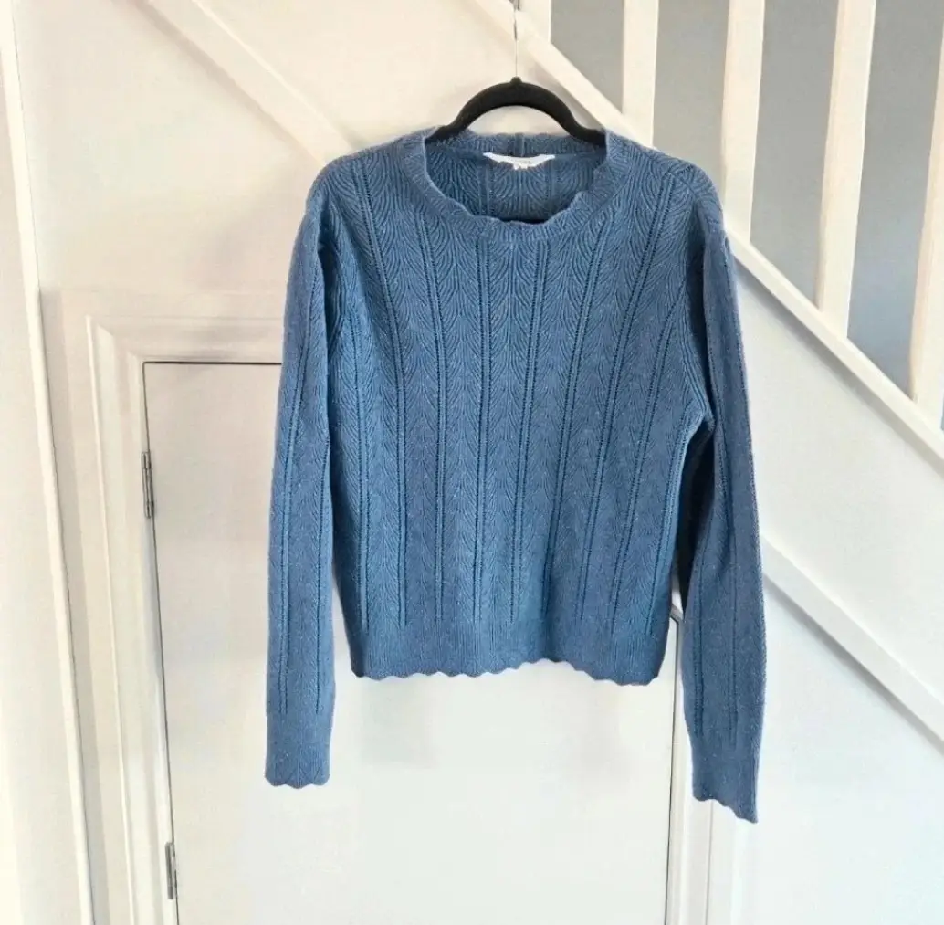 Per Una Marks and Spencer womens knit blue wool mix jumper size 14