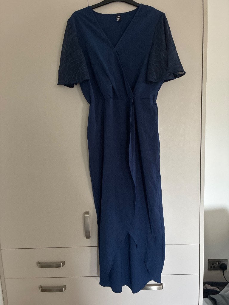 Shein navy long dress with front split