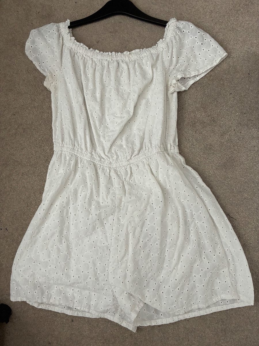 Peacocks white playsuit