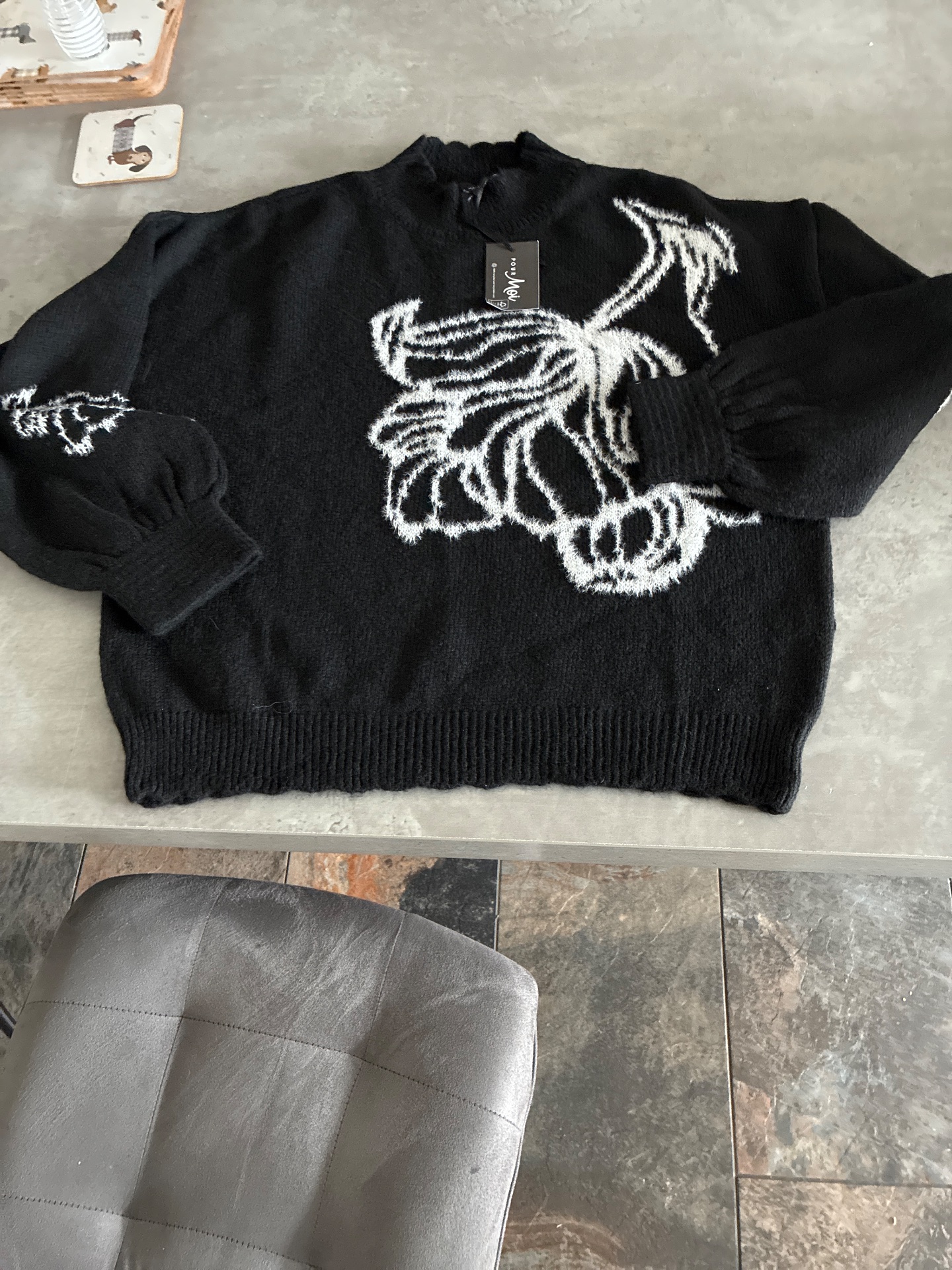 Pour Moi black flower jumper size 12