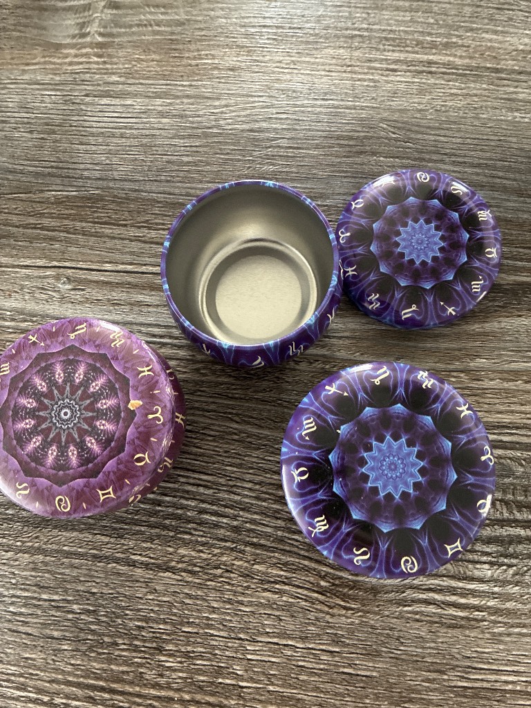 3 empty candle pots with lids