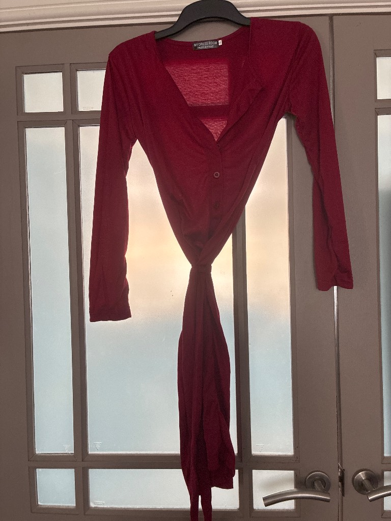My dress room red burgundy shirt dress