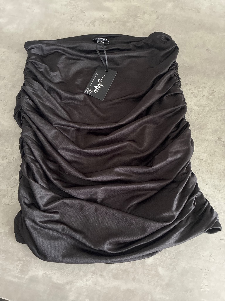 Pour Moi black ruched mini skirt