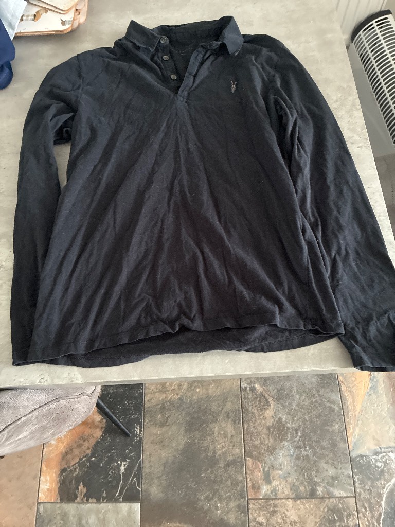 Allsaints black polo top