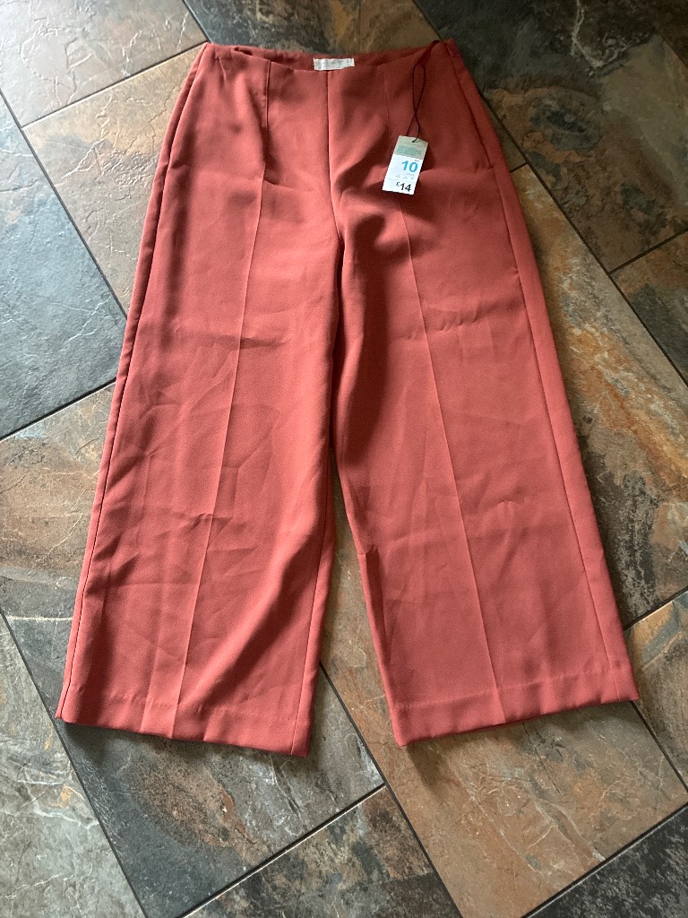 Primark coral wide leg trousers