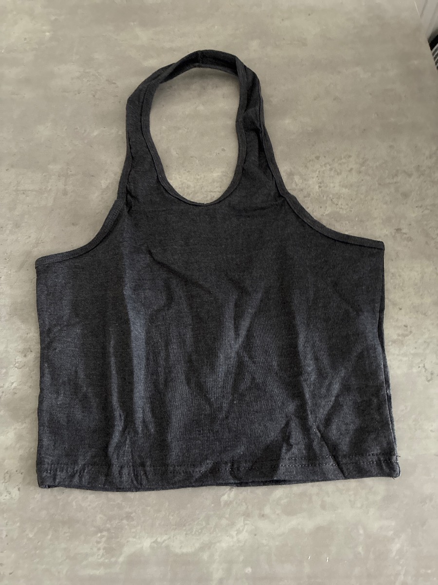 Grey halter neck top