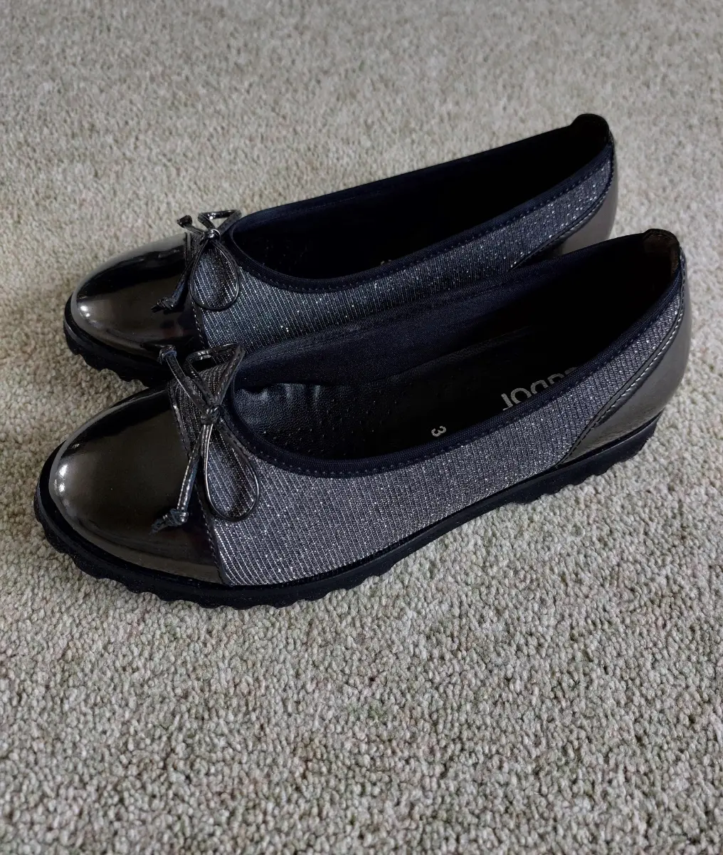 Gabor Silver Metallic Ballet Flats UK 3