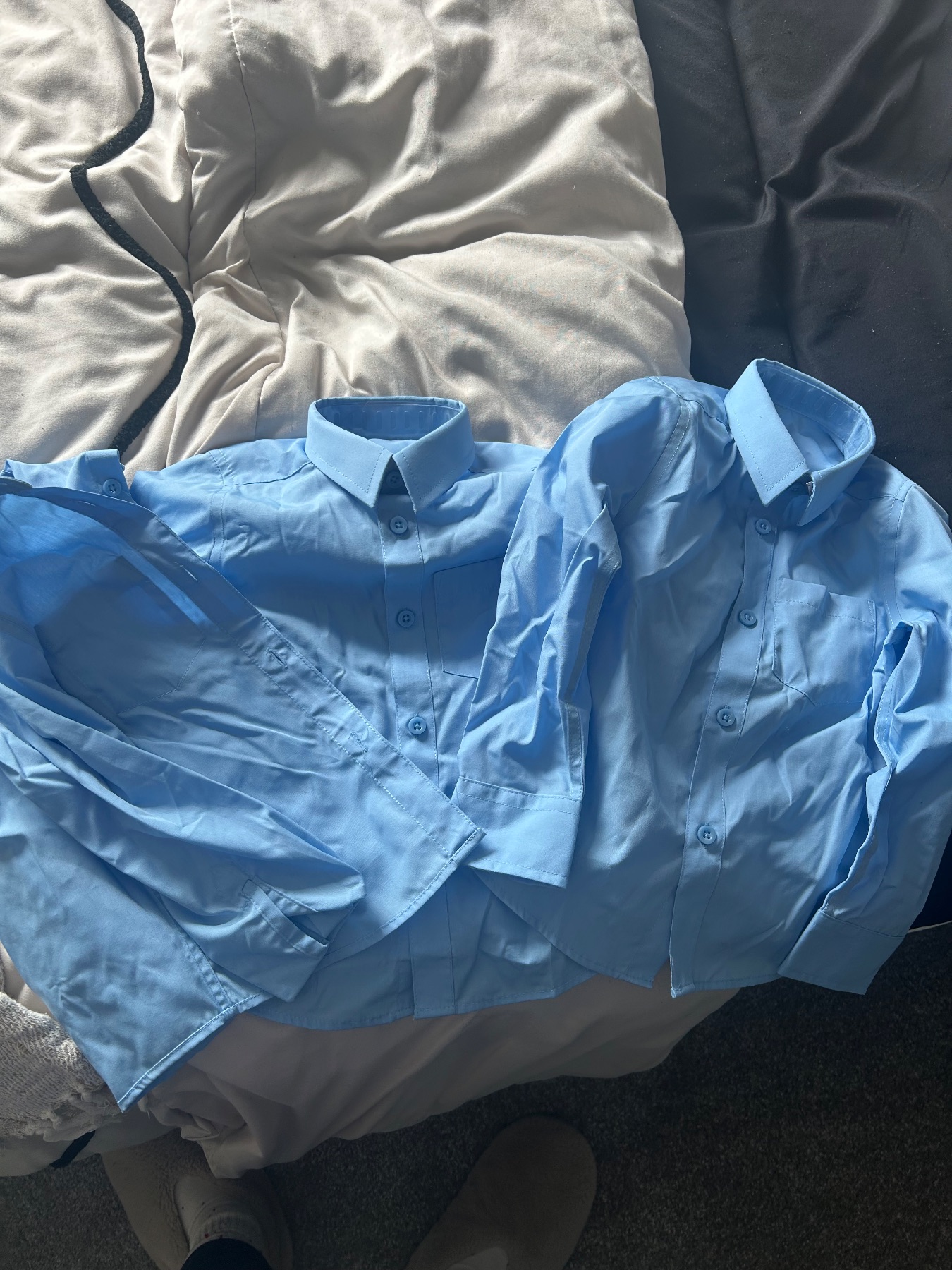 Blue boys school shirts