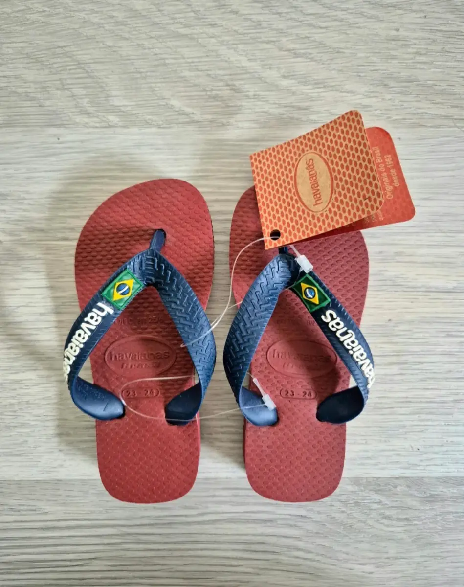 Boys Havaianas Brazil Logo Flip Flops/Sandals Size 23-24