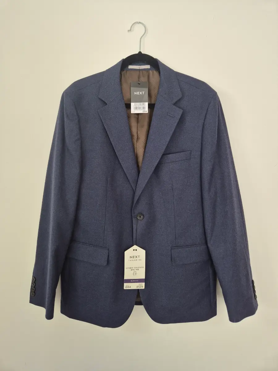 Brand New Next Tailoring Navy Blue Slim Fit Blazer Jacket - 42R (BNWT)