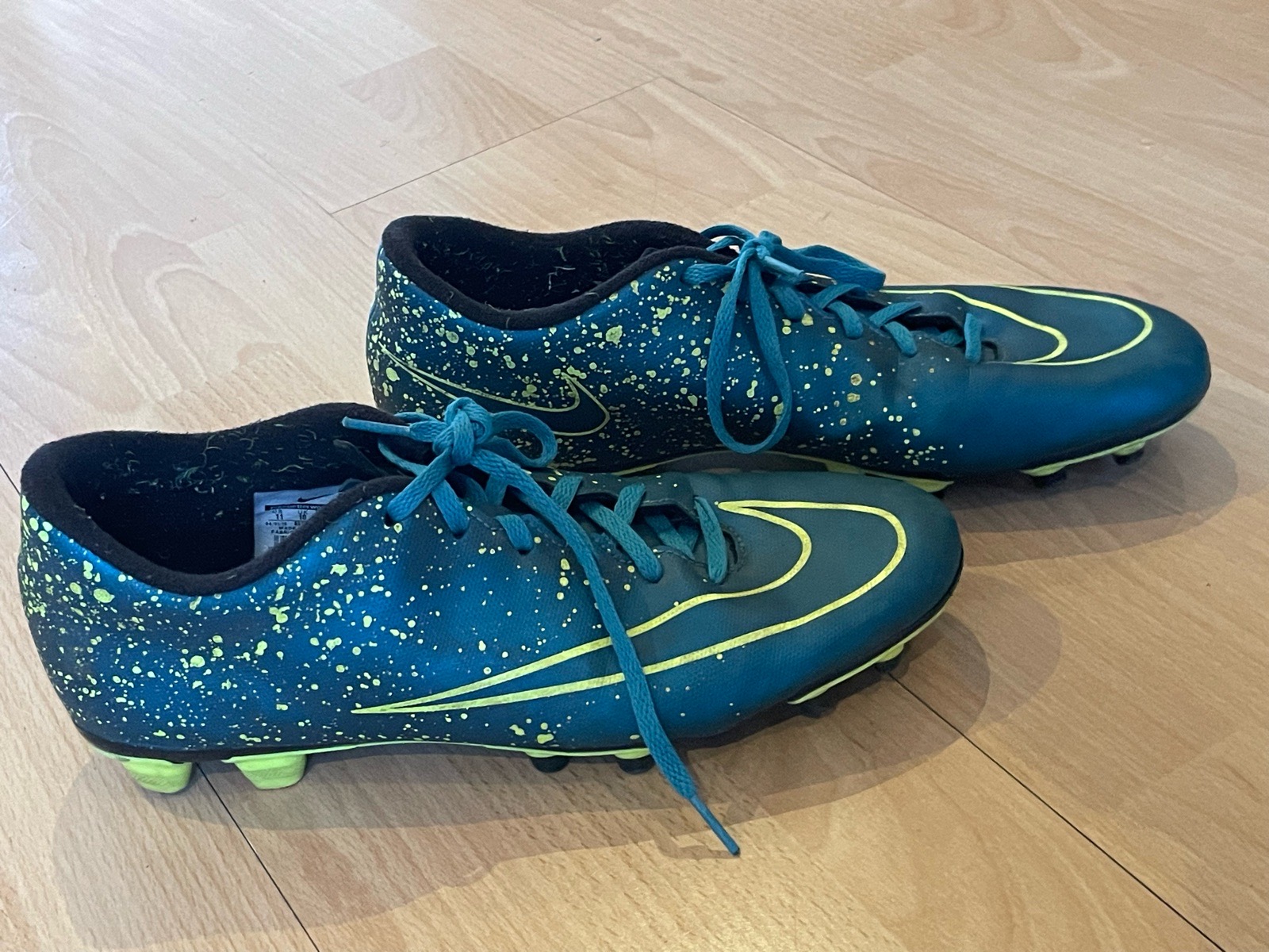 Nike Mercurial Vortex II FG Football Boots UK 10, EU 45 blue and yellow