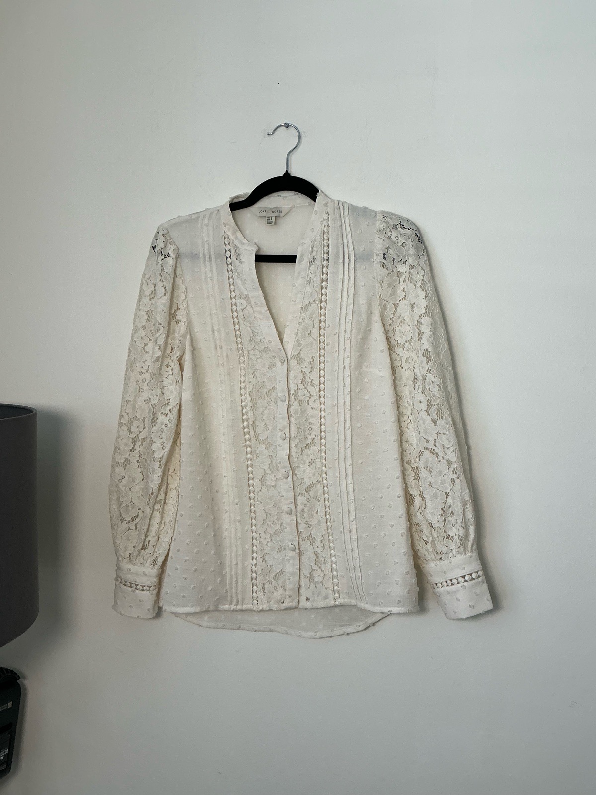 Love & Roses Next Cream Lace Blouse Size 8