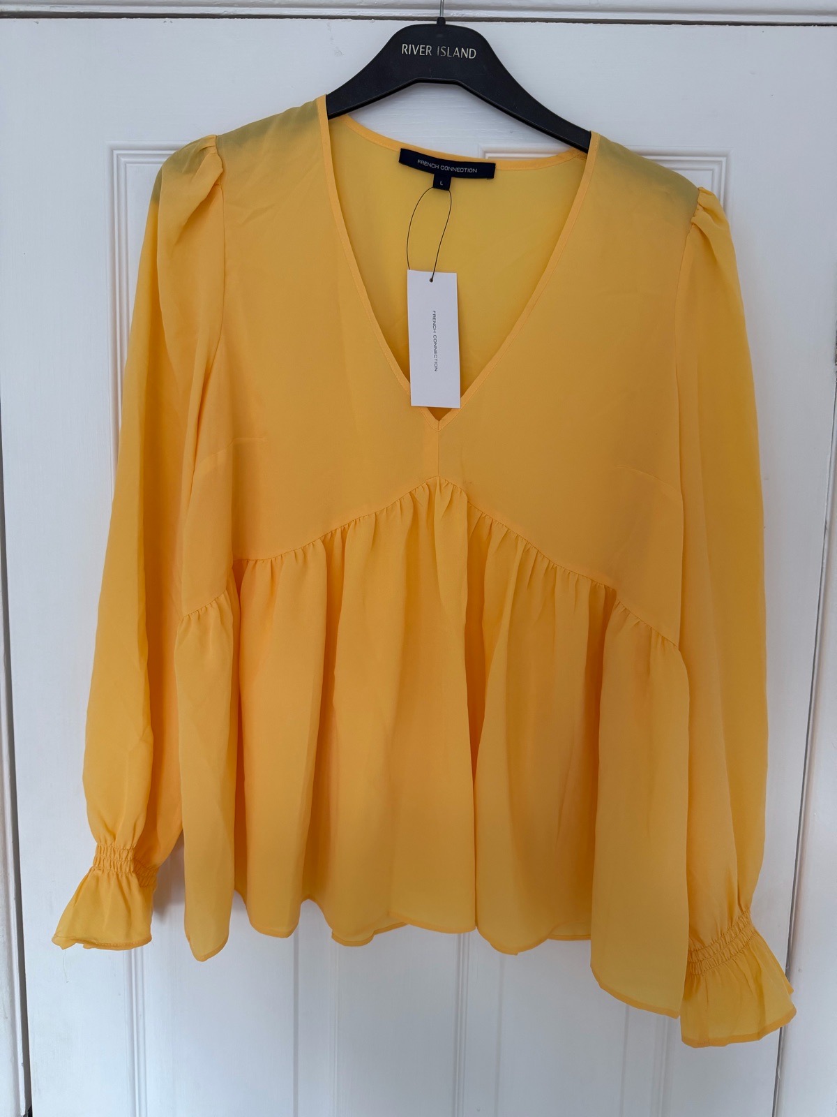 Ladies French connection size large brand new blouse summer wear floaty peplum top