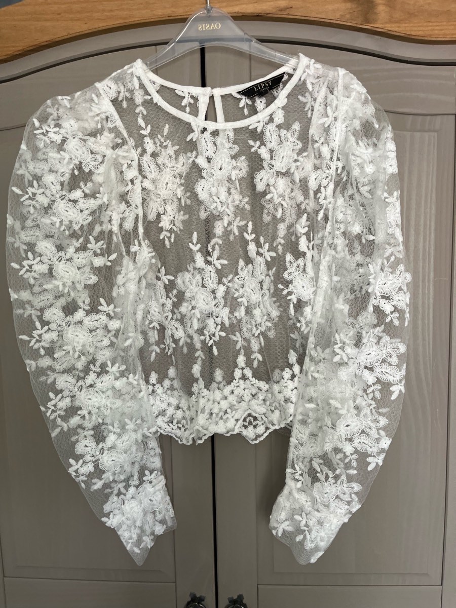 Pretty lace sheer top size 10