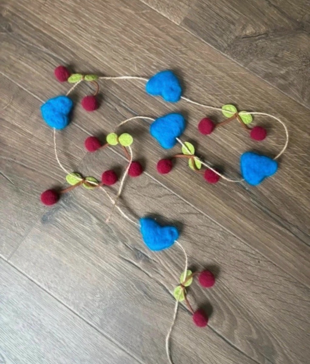 Felted heart bunting