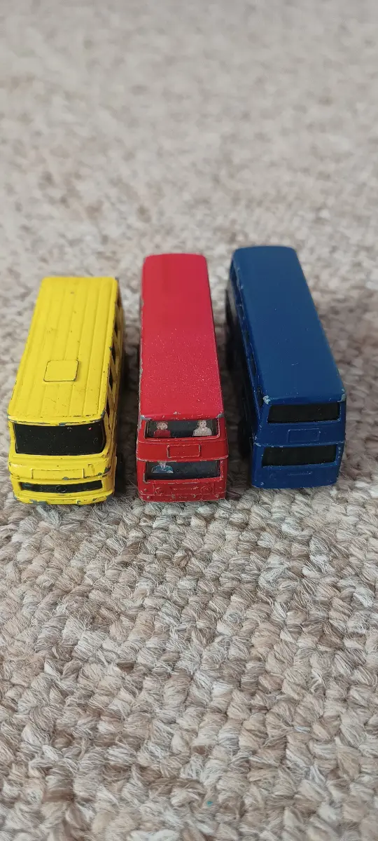 Kids toy double decker school bus set