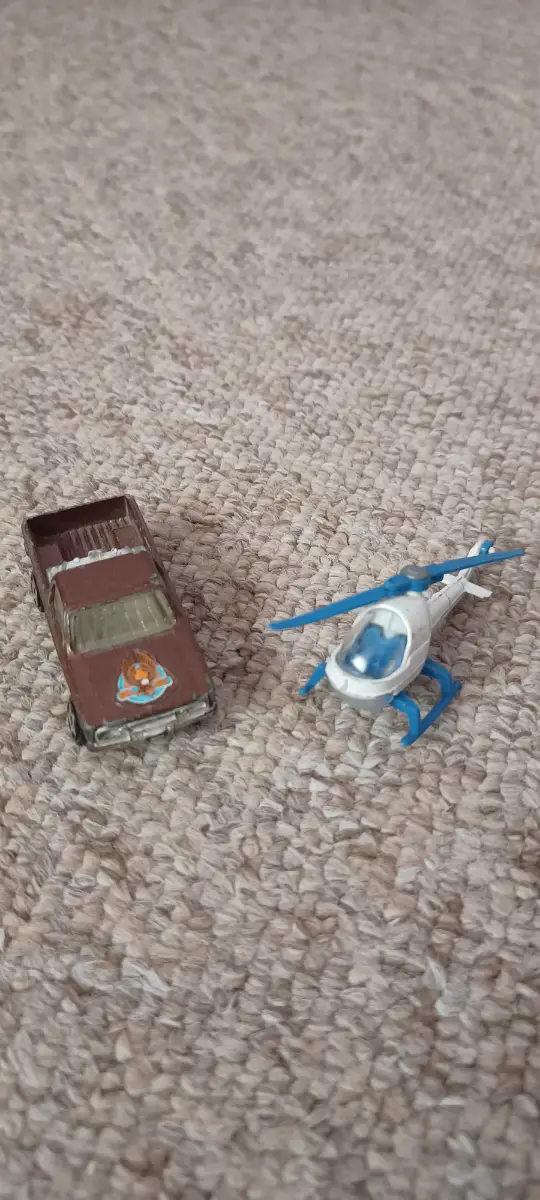 Kids toy fall guy pickup truck and helicopter set