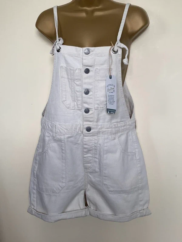 BNWT, Fat Face "Carrie" Eco Denim Short Dungarees, Size 8