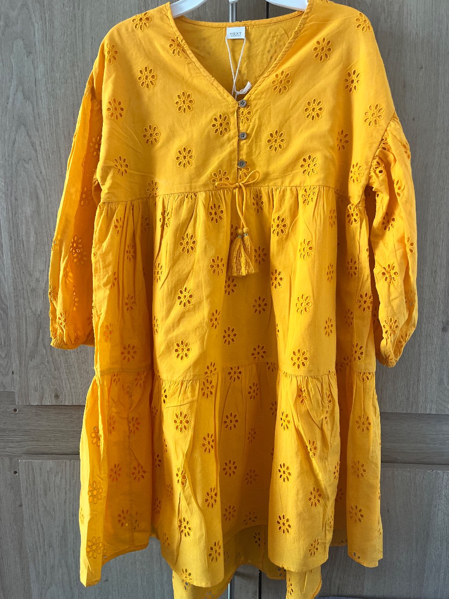Yellow mustard dress age 9 years brand new with tags