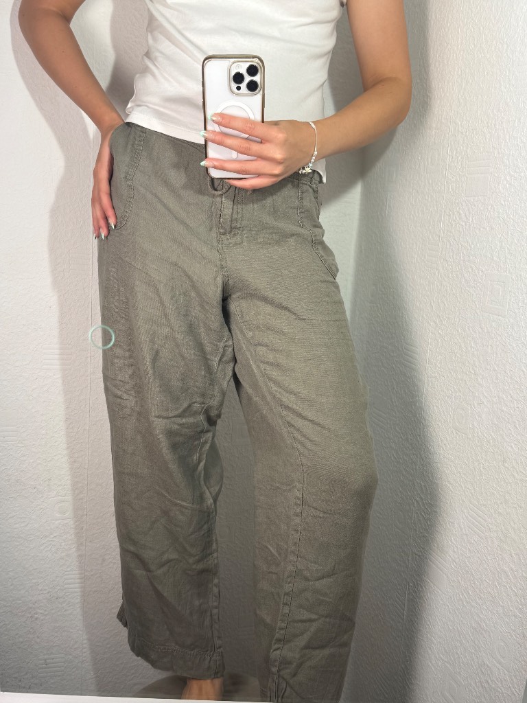 Taupe linen trousers