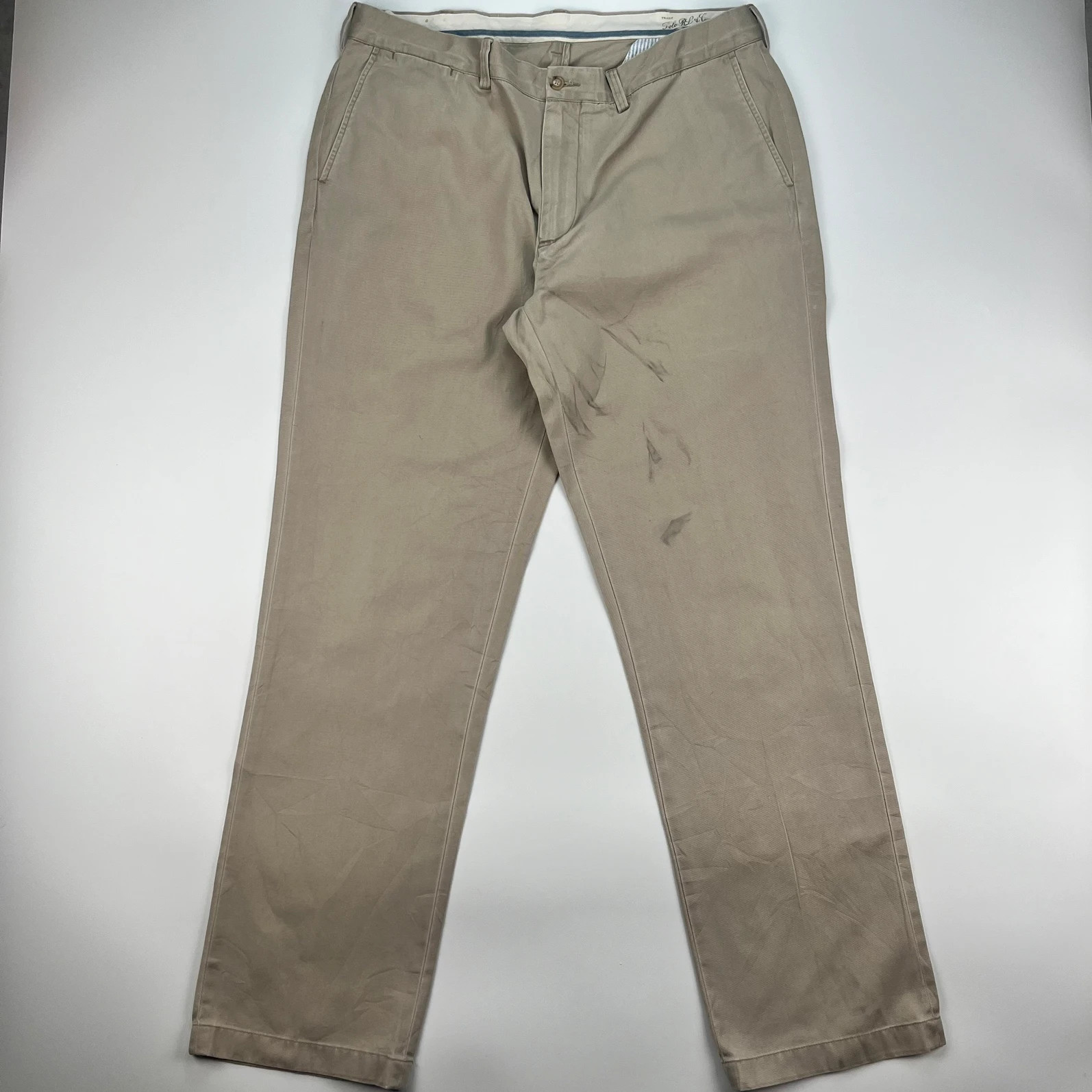 Ralph Lauren Chino Mens W38 L34 Beige Classic Prospect Pant Smart Cotton Trouser