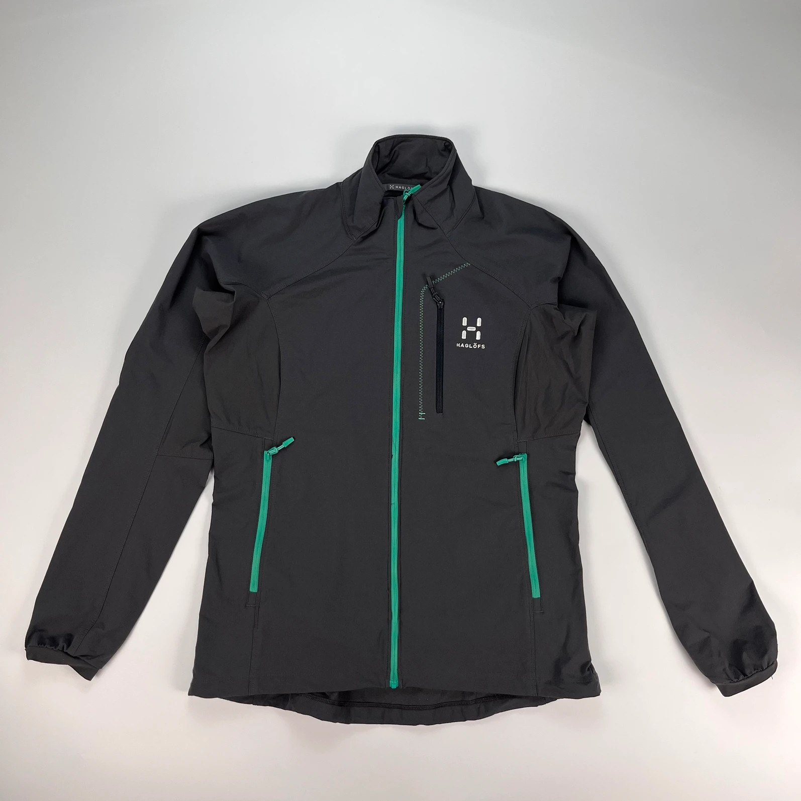 Haglofs Jacket Women Medium Grey Lizard 2 Lightweight Outdoor Hiking Windbreaker