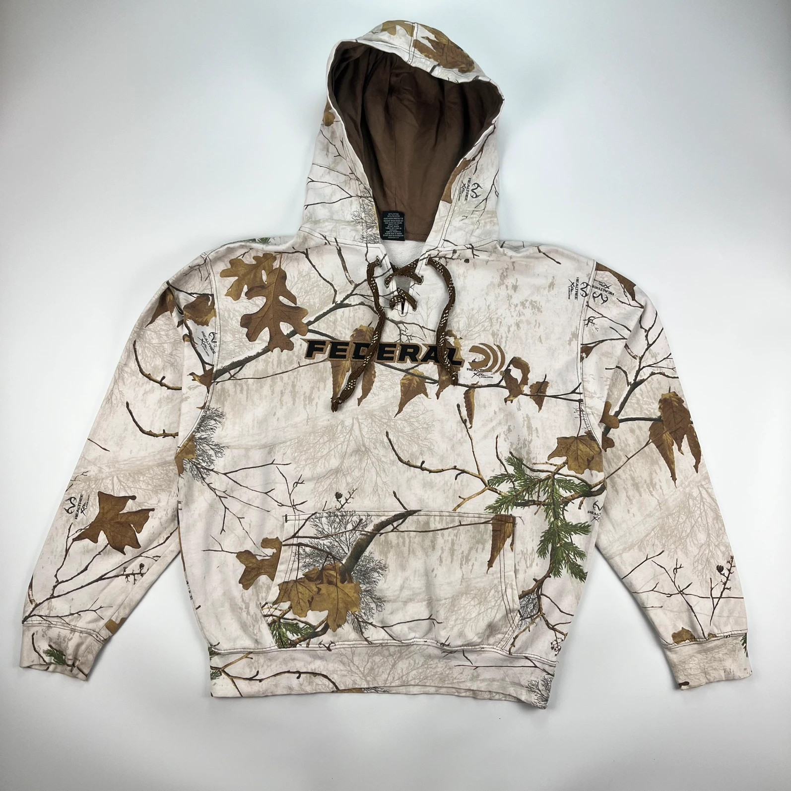 Real Tree Hoodie Mens Medium Camouflage Logo Jungle Print Foliage Hunting