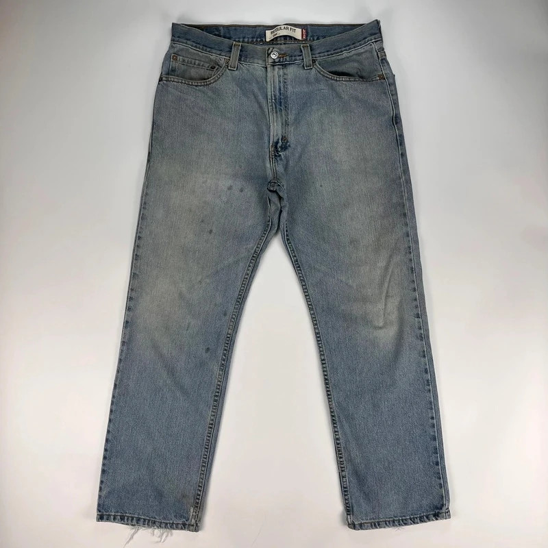 Levis 505 Jeans Mens W34 L30 Blue Regular Fit Denim Trousers Premium 100% Cotton