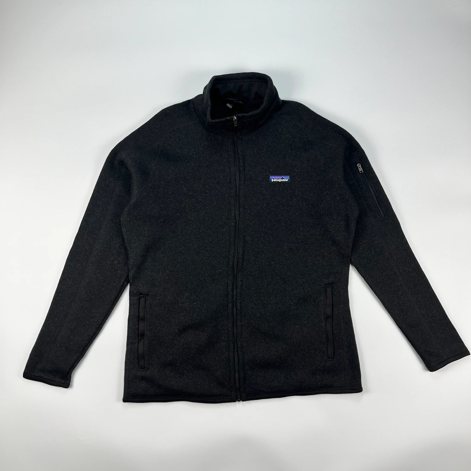 Patagonia Fleece Jacket Womens Large Black Full Zip Thermal Coat