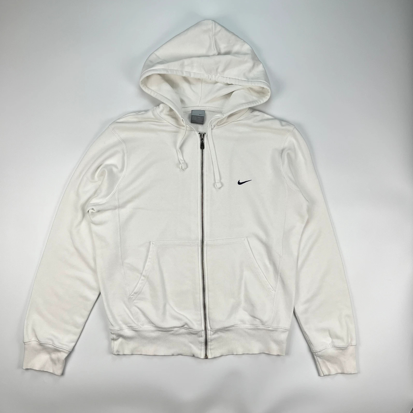 Nike Hoodie Men’s Medium White Vintage Y2K Full Zip