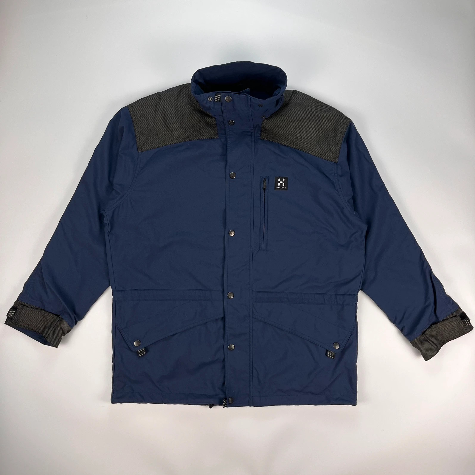 Haglofs Jacket Mens Medium Navy Vintage Climatic Hard Shell Coat