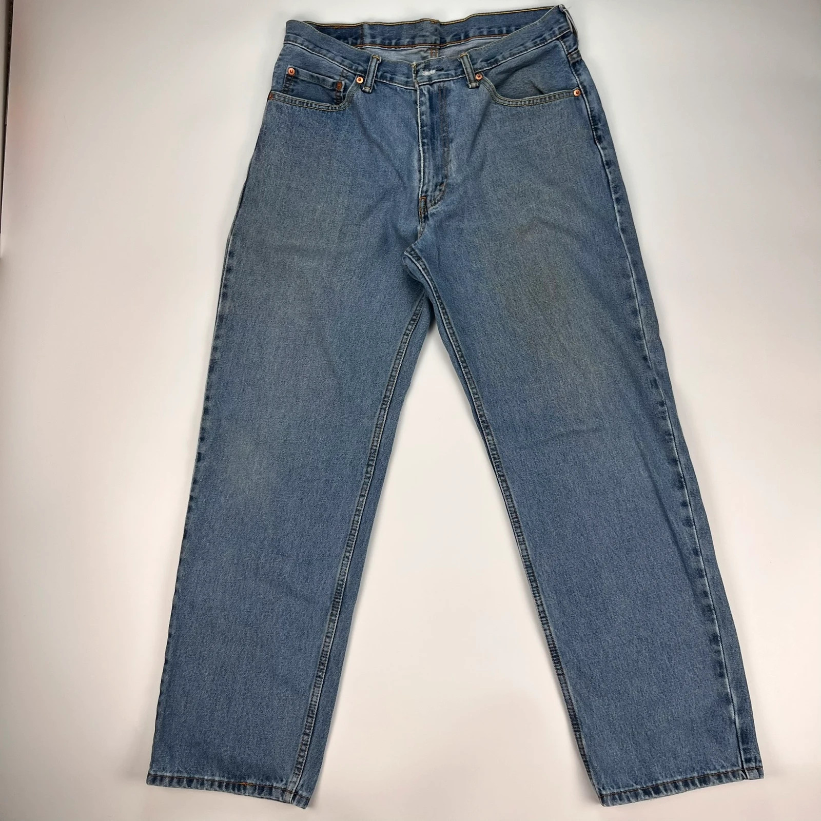 Levis 550 Jeans Mens W34 L32 Blue Regular Fit Denim Trousers Premium 100% Cotton