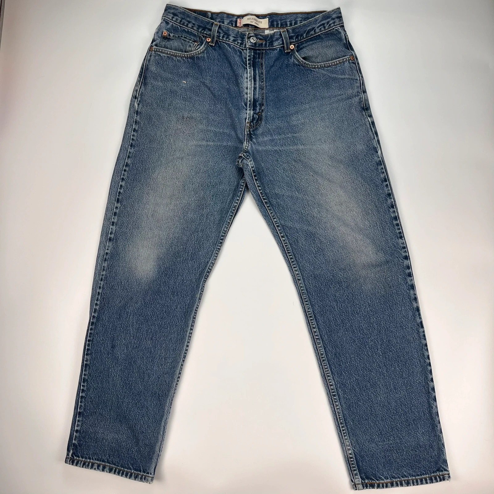 Levis 550 Jeans Mens W36 L32 Blue Relaxed Fit Denim Trousers Premium 100% Cotton