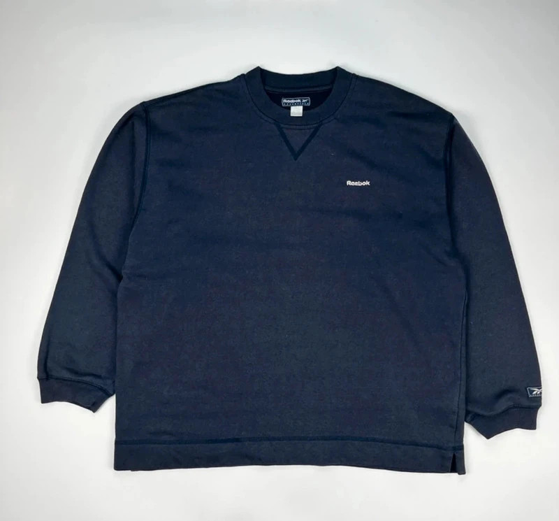 Reebok Essentials Sweatshirt Jumper Womens XL Navy Vintage 90s Pullover